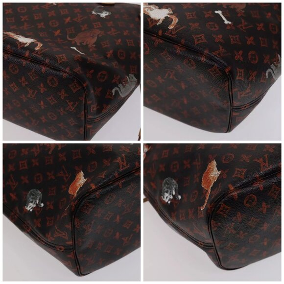 LOUIS VUITTON Catgram Neverfull MM Tote Bag M44441 LV Auth 110104A - Picture 14 of 16